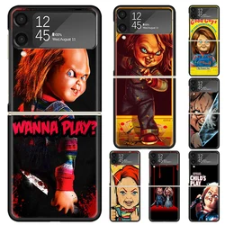 Chucky Child's Play Hard PC Phone Case For Samsung Galaxy Z Flip 6 5 4 3 Black Cover ZFlip6 Flip5 Flip4 5G Foldable Print Cases