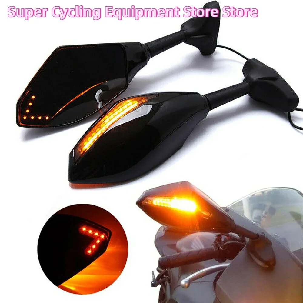 

Racing Rearview Mirrors With Turn Signals LED For Yamaha YZF R15 R25 R3 R1 R6 YZF600 YZF1000