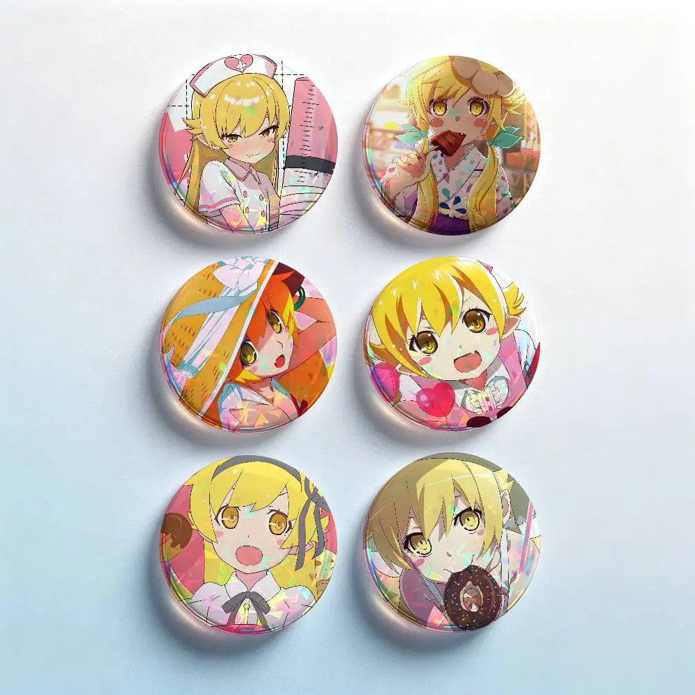 Shinobu Oshino Monogatari Series 2 Pieces Set Badge Set Fashion Brooches for Women Men Backpack Accessory Bag Badge Jewelry Gift