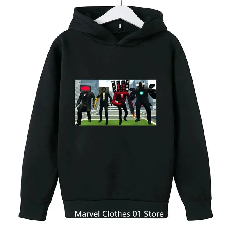 เกม Skibidi ห้องน้ํา Hoodie เด็กน่ารัก Hoodies เด็กแขนยาว Outwear เด็กวัยหัดเดินเสื้อผ้าเด็กเสื้อสวมหัว