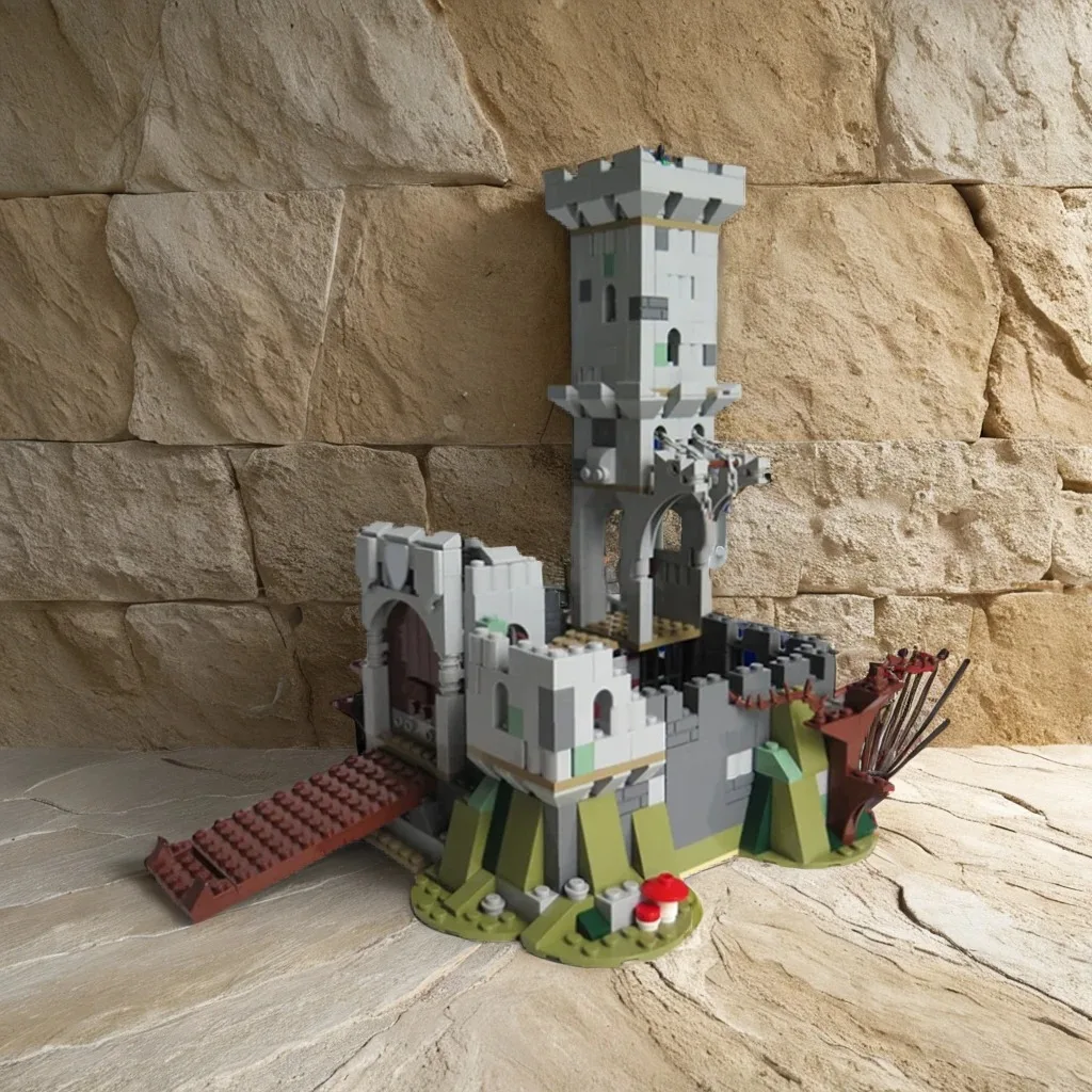 

756 шт. MOC черный сокол тортурная башня средневековый подзел DIY модель строительные блоки игрушки на день рождения подарок