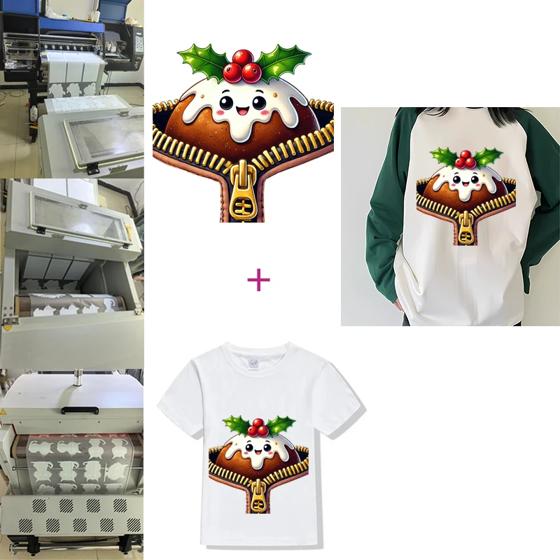 14 Classic Snowman Fairy Santa Zipper Heat Transfer Vinyl Decals-Christmas: Easy Iron-On,Wash/Fade-Proof,Adds Festive Atmosphere
