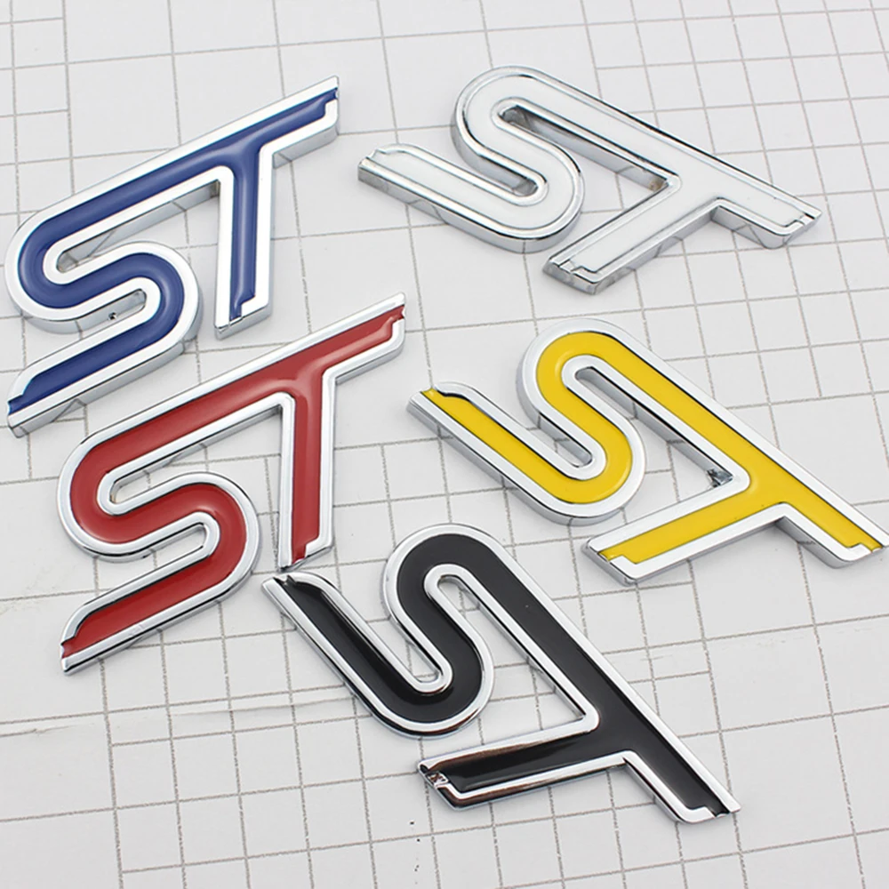 

3D Metal ST Racing Badge Sticker For Ford Focus 2 3 Ecosport Fiesta Mondeo Kuga Ranger Fusion ST Line Cars Accessories