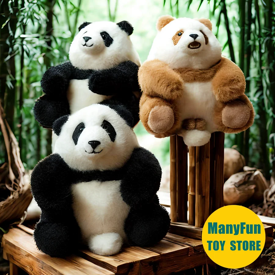 

Lifelike Panda Keychain Plush Toy - Realistic Panda Stuffed Animal Pendant, Panda Plushie Simulation Doll Keyring Gift