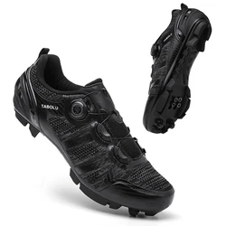 Cycling Sneakers Men MTB Shoes Self-Locking Road Bicycle Shoes Women Exercise Bikes Sneakers Cleats Clip Cycle Knit Racing Shoes