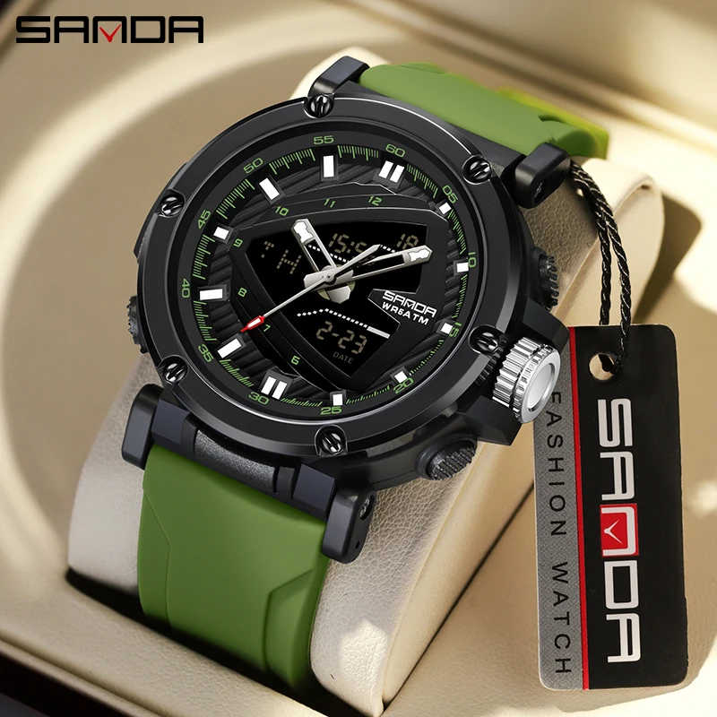 SANDA G style Sports Military Men\'s Watches Luxury Digital Watch 50M Waterproof Quartz Wristwatch for Male Relogios Masculino