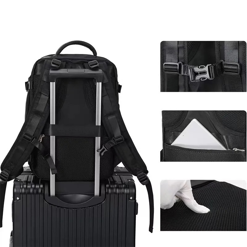 Zaino di grande capacità con compressione sottovuoto, USB esterno, viaggi d'affari, borsa per computer con separazione asciutta e bagnata, zaino cartable zaino