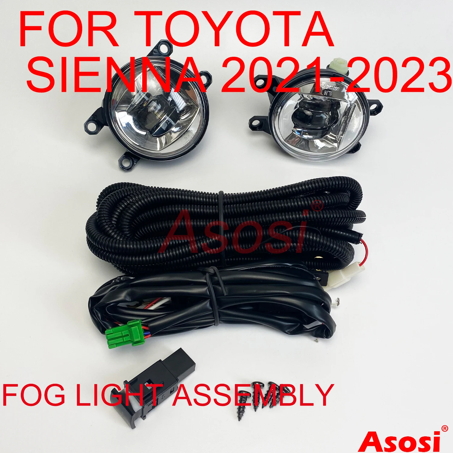 

Front LED Fog Lights Kit Driving Lamps For Toyota Sienna 2021 2022 2023 Direct Replace or Upgrade W/Bulb Switch Wire Harness