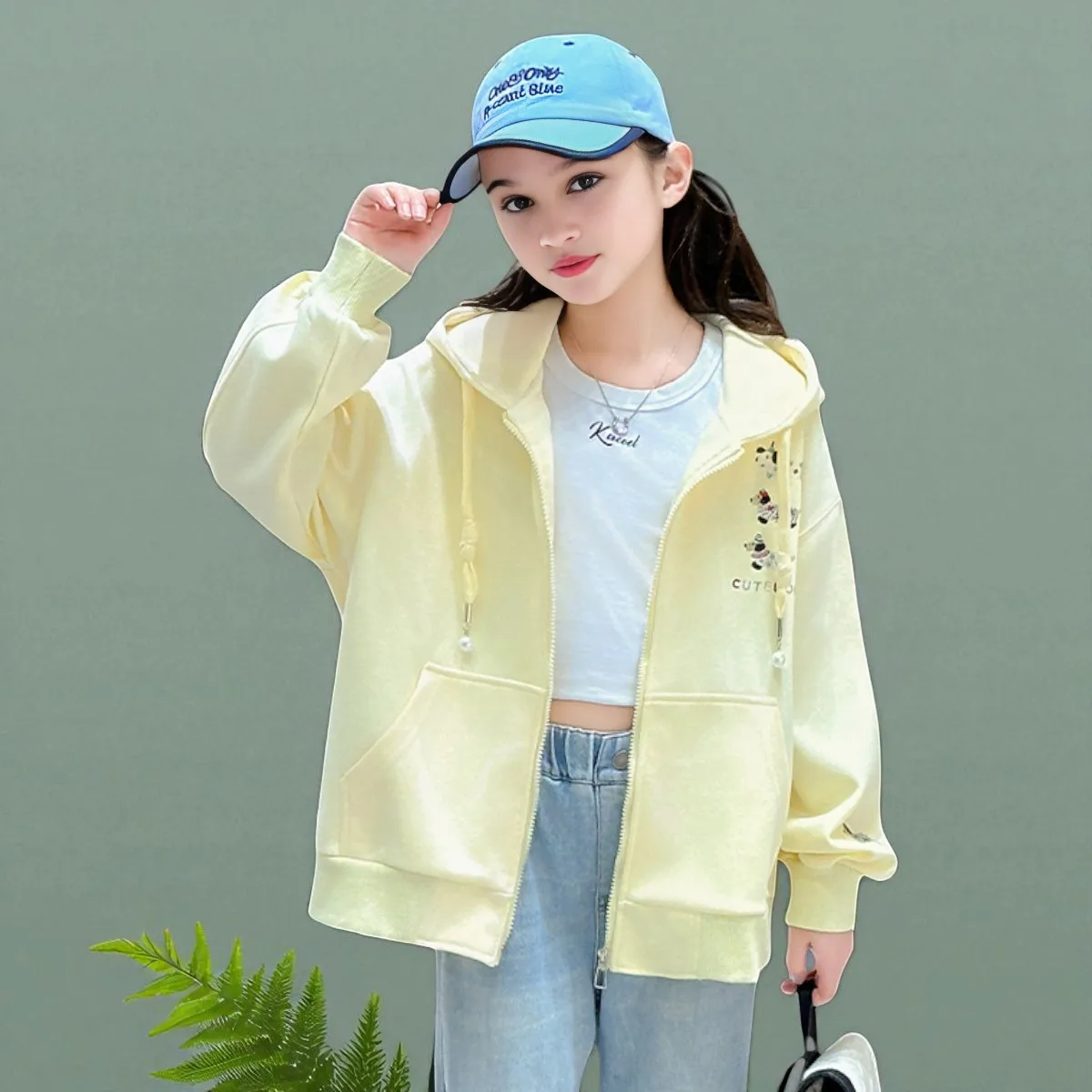 

Back to School Hoodie Girls Outerwear Jackets Girls Coat Outfits Children Clothes for Teenagers Costumes Outdoor Wear 4-13Years