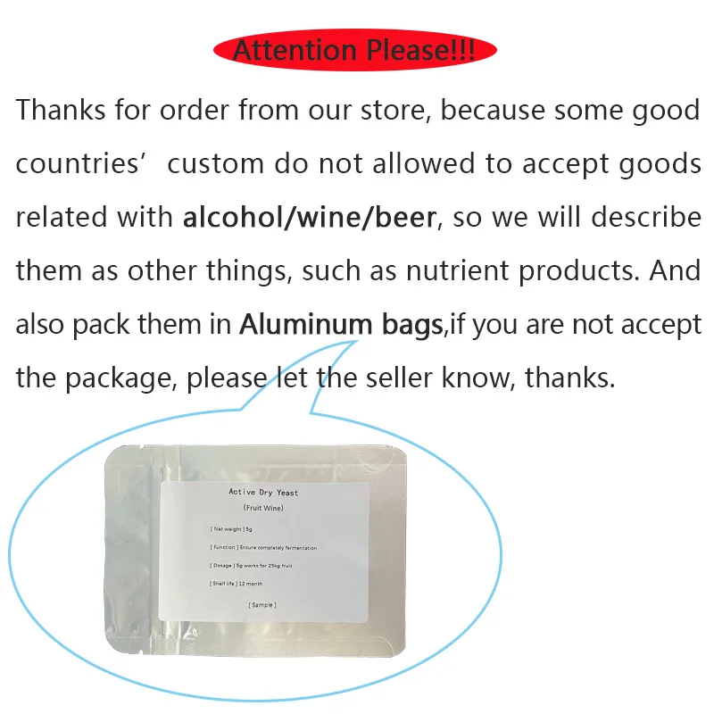 50kg Kit Aluminum Bag Used to Pack Wine Yeasts Package