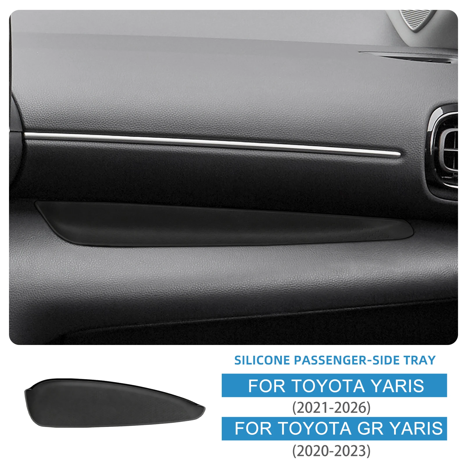 Silikon für Toyota Yaris 2021 2022 2023 2024 2025 2026 GR Yaris 2020-2023 LHD Handschuhfach-Ablage Beifahrerseite Aufbewahrungsorganizer