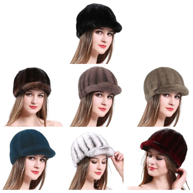 Thicken Liner Real Mink Furs Hat Soft Warm and Comfortable Hat for Outdoor Adventures and Daily Wear Adult Teens All Age