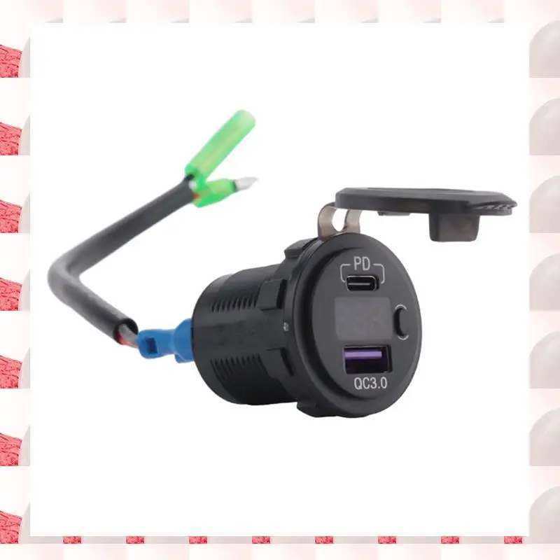 

ABGN Motorcycle USB Charger Socket Adapter USB+Type C Converter For KAWASAKI Versys 650 Accessories