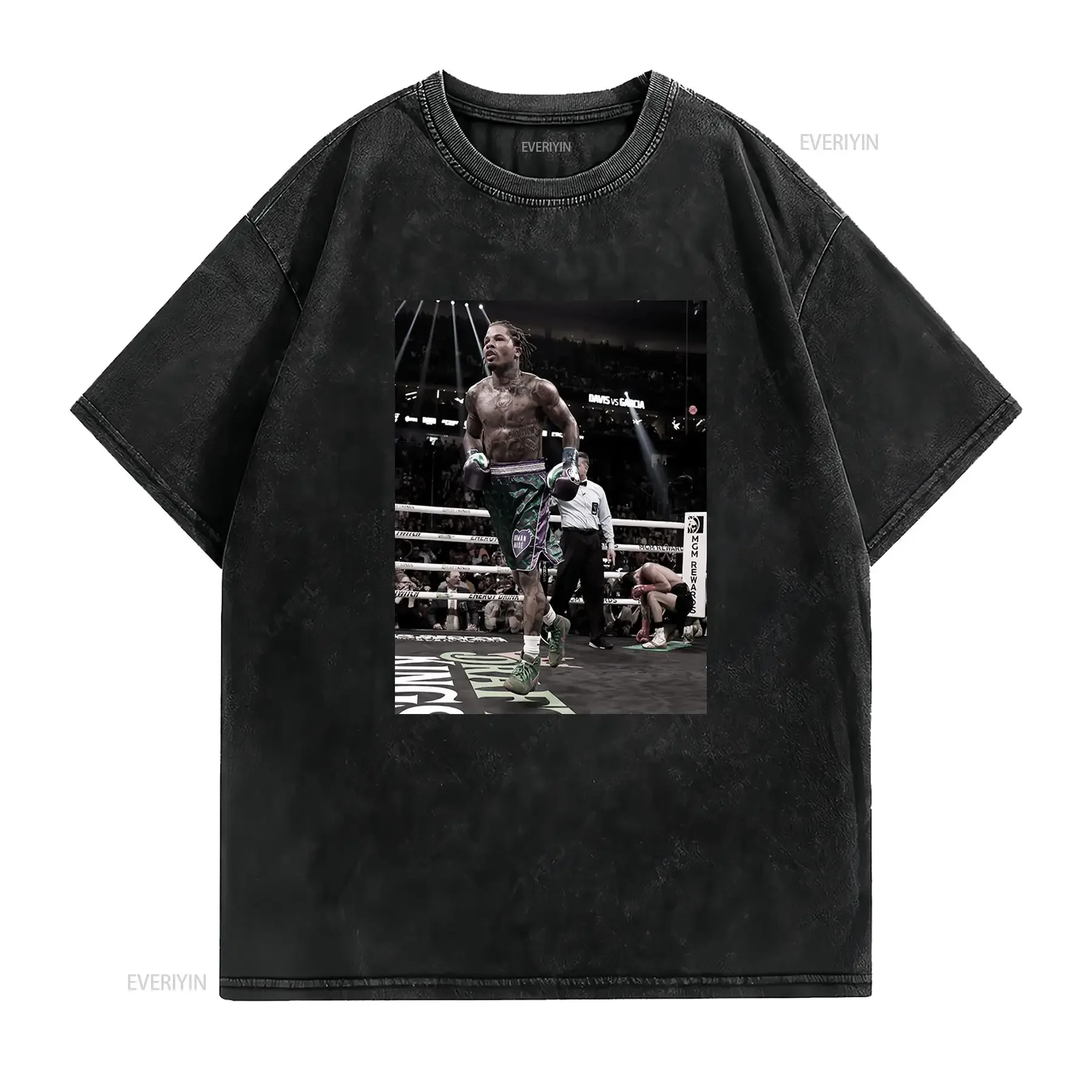 Tank Davis vs Ryan Garcia Heavy Cotton T Shirt boxing fans tee and gift vintage Washed Versatile Casual designer clothes Unisex