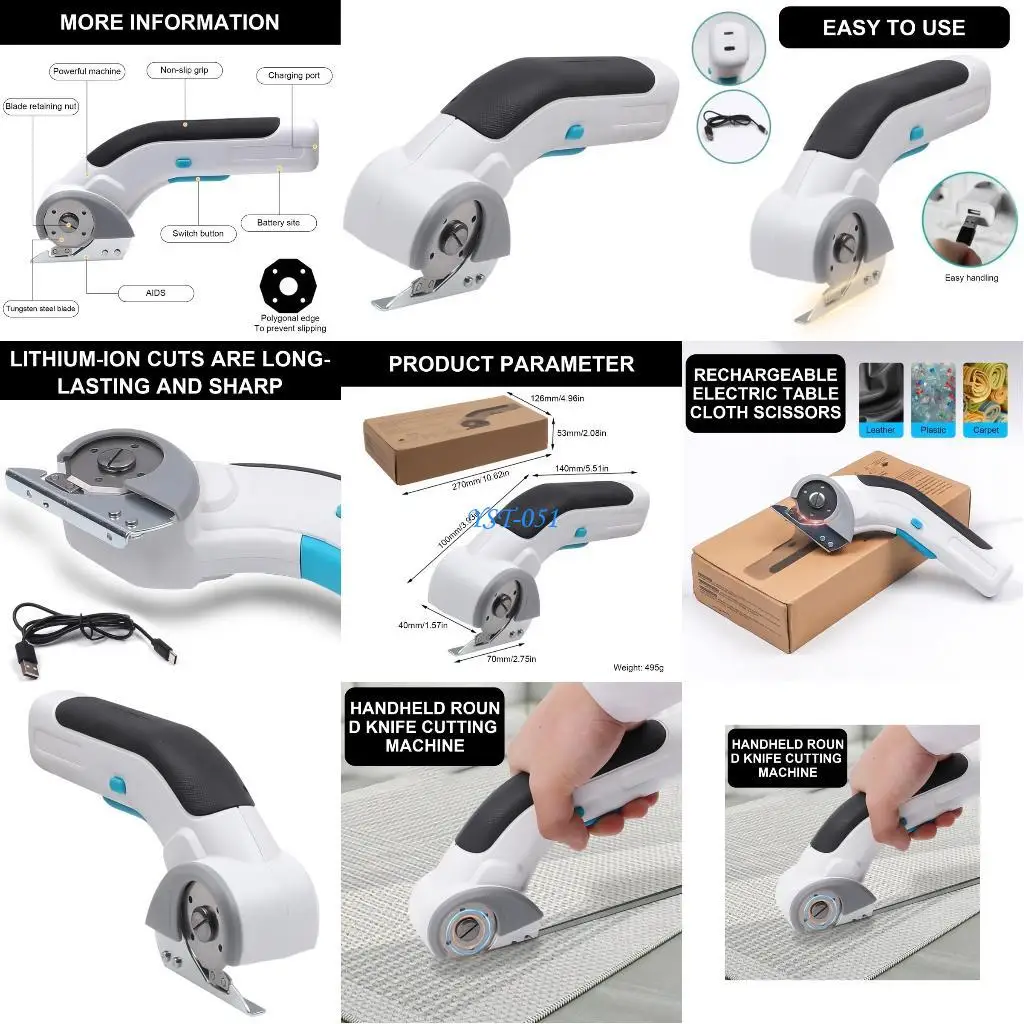 

E15A Electric Scissors Fabric Cutter for Crafts Box Carpet Scrapbooking Professional