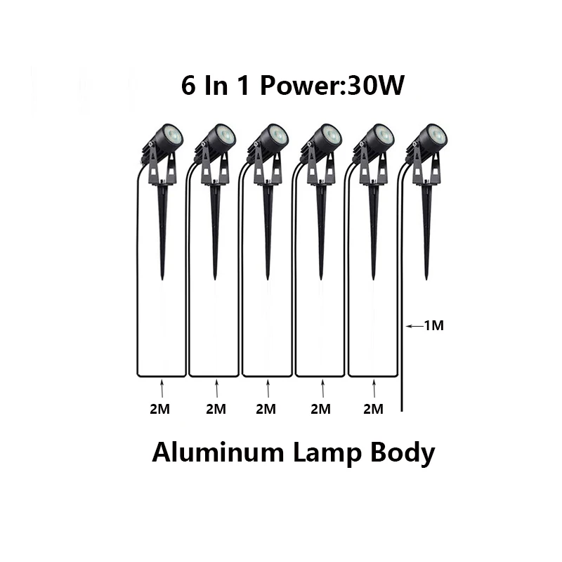 Lampu Taman Led, 10/8/6 IN 1 Led lampu rumput Ip65 dekorasi taman tahan air DC24V sampai 110V220V 50W30W lampu puncak lanskap Spotligh