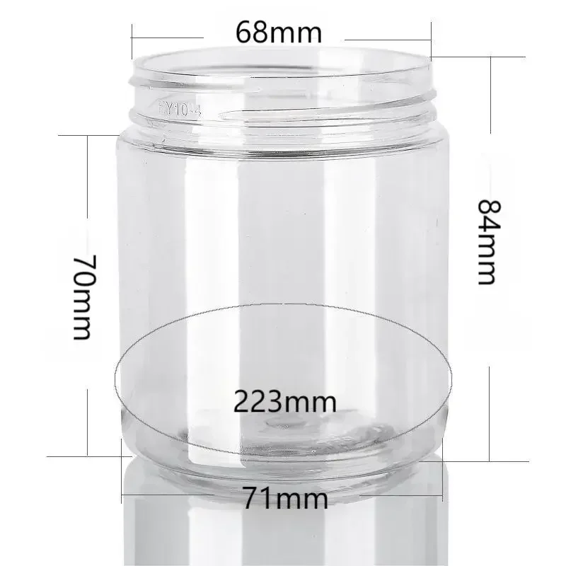 20 stücke 250 ml Klare Leere Kunststoff PET Lagerung Jar Mit Gold/Silber Aluminium Deckel Kosmetische Gesicht Creme Lebensmittel behälter Hause