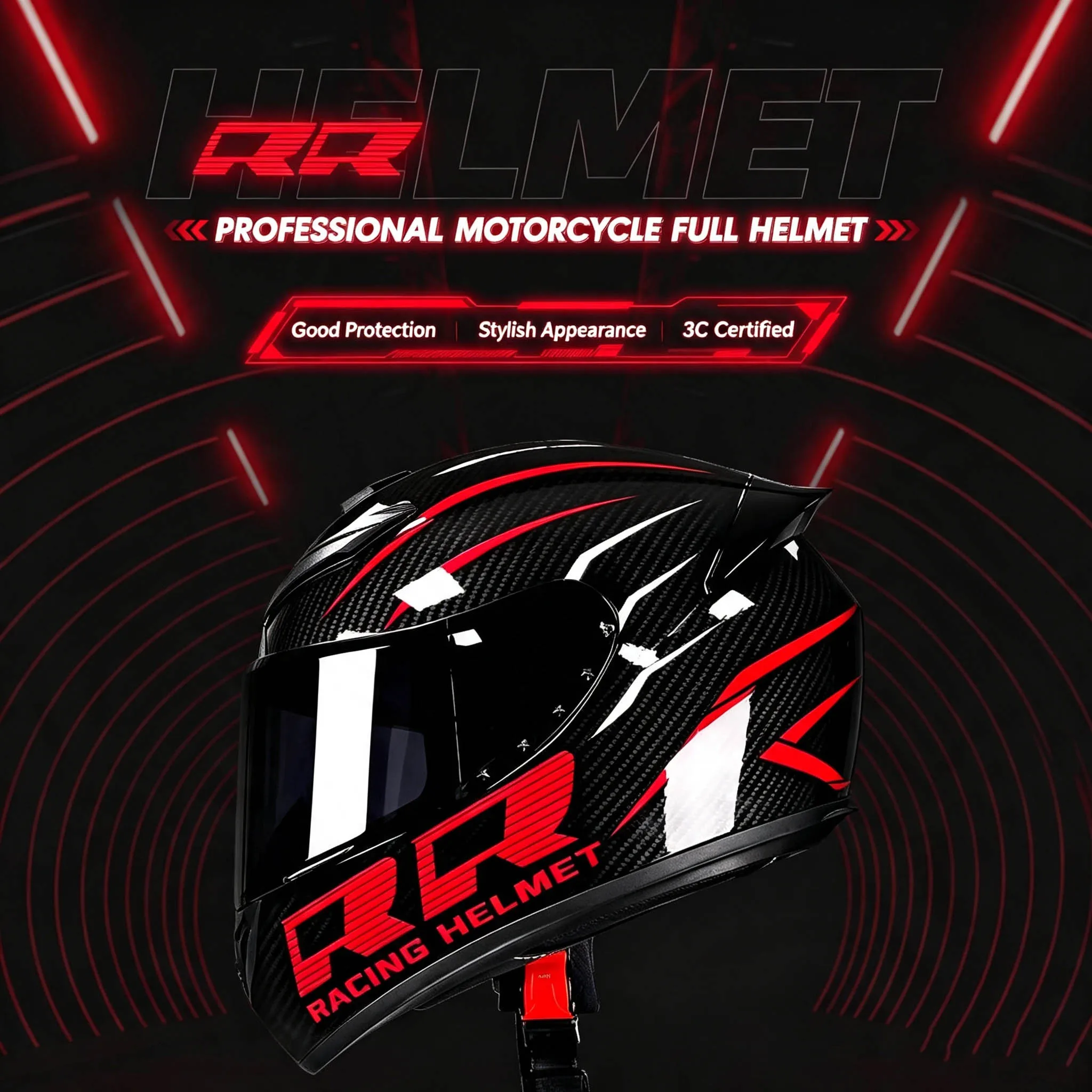 Unisex motorcycle full-face helmet for all seasons, suitable for motorbikes, electric bikes, and scooters, windproof and safe fo