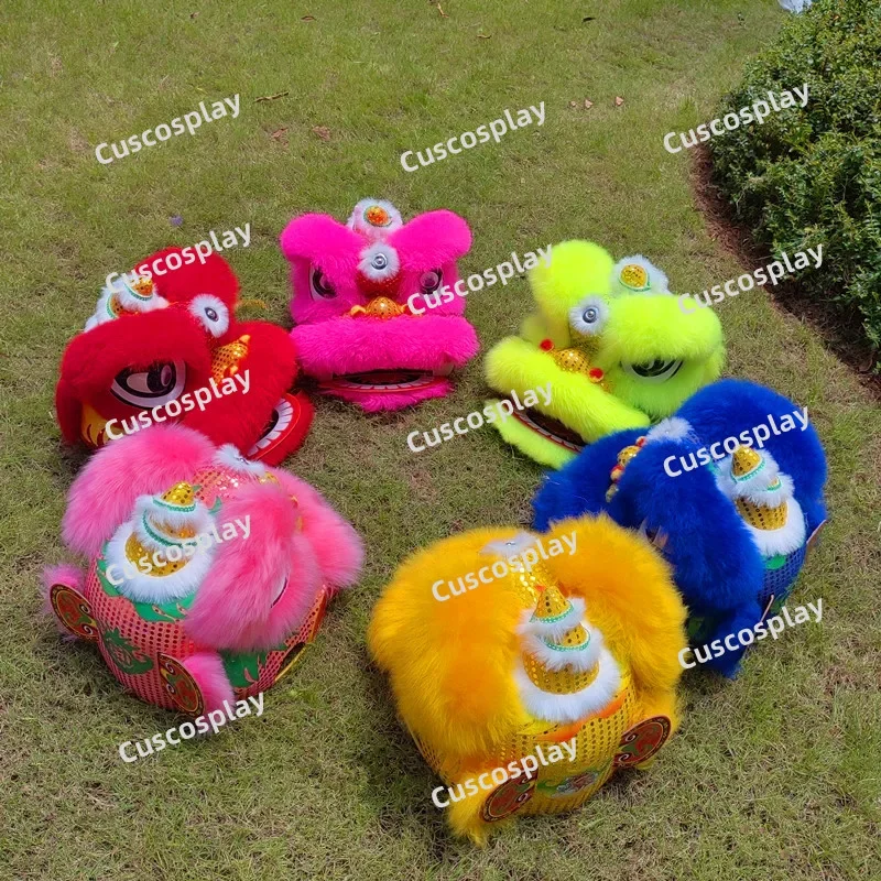 Christmas Premium Blinking Eyes Chinese Traditional Culture Lion Dance Puppet Mascot Costume For Kid Outfit Dress Carnival Fest