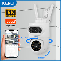 KERUI 10MP 5K PTZ IP Camera for Outside Tuya Smart 5K Dual Lens Outdoor Camera Security Night Vision Waterproof Motion Detection