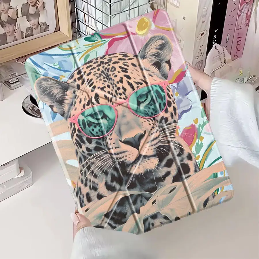 Creativity Flower Leopard Tablet Case For iPad Air 4 5 M3 M2 M4 11inch Pro 2025 Mini 6 7 Pro 11th 10th 9th 8th 7th 12.9inch