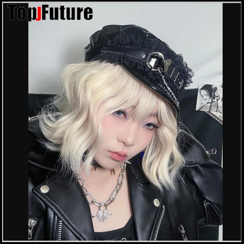 Harajuku Gothic Lolita Hat Women Punk Chain Subculture Spice Girl Cap Hat Female Y2K Girls Accessories Lace Cap — zdjęcie 6