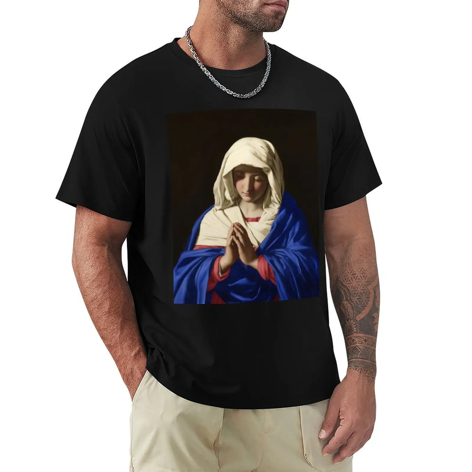 

The Virgin in Prayer - Giovanni Battista Salvi da Sassoferrato T-shirt cute tops oversizeds heavy weight t shirts for men