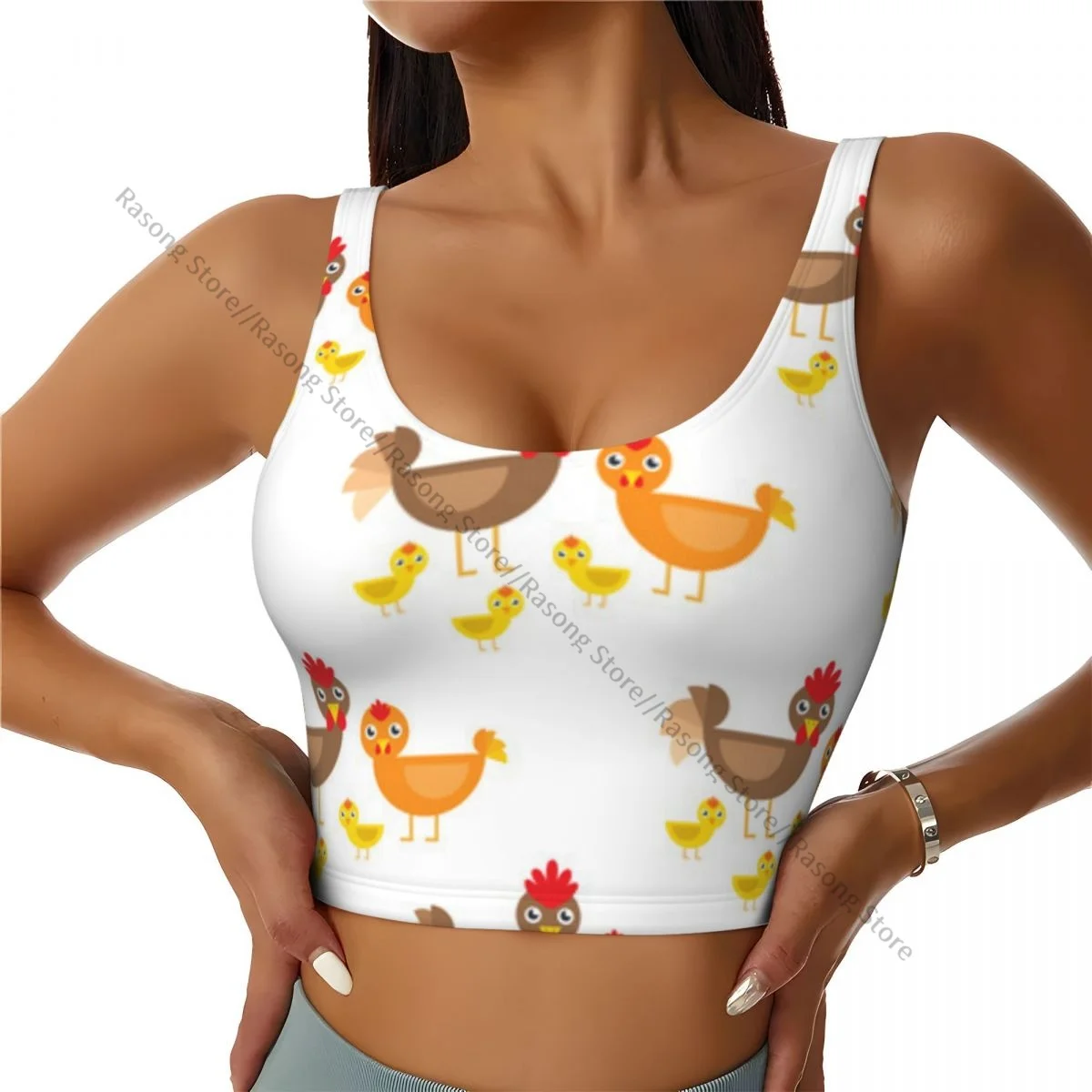 

Sports Bra Women Running Yoga Clothes Vest Rooster Gathering Fitness Vest