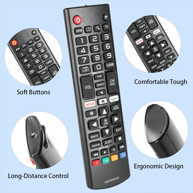 AKB75095307 Remote Control Compatible With LG Smart TV 32LJ550B 55LJ5500 55UJ6050 43UJ6200 43UJ6500 43UJ6560 49UJ650901 50PFL560