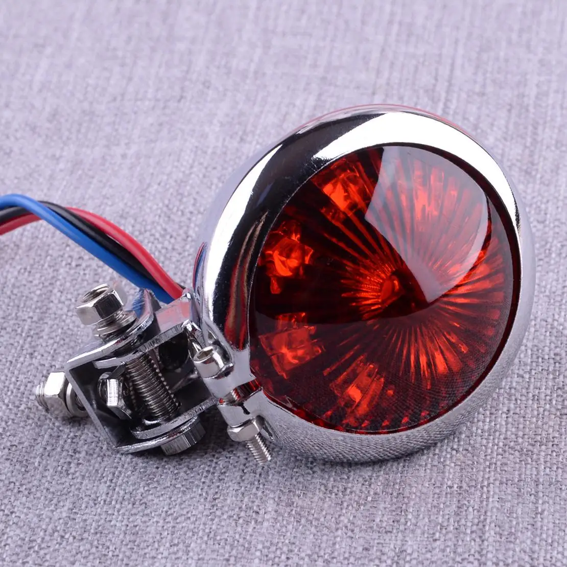 Retro Round Rear Tail Light Brake Stop Running LED Lamp for Motorcycle ATV Cafe Racer Chopper Style