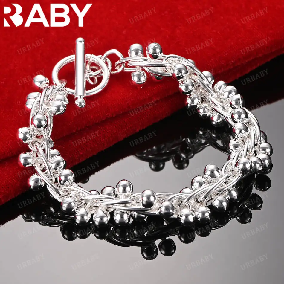 URBABY 925 فضة تصميم سوار للنساء الرجال الأزياء والمجوهرات سحر نعمة نوبل اكسسوارات الزفاف