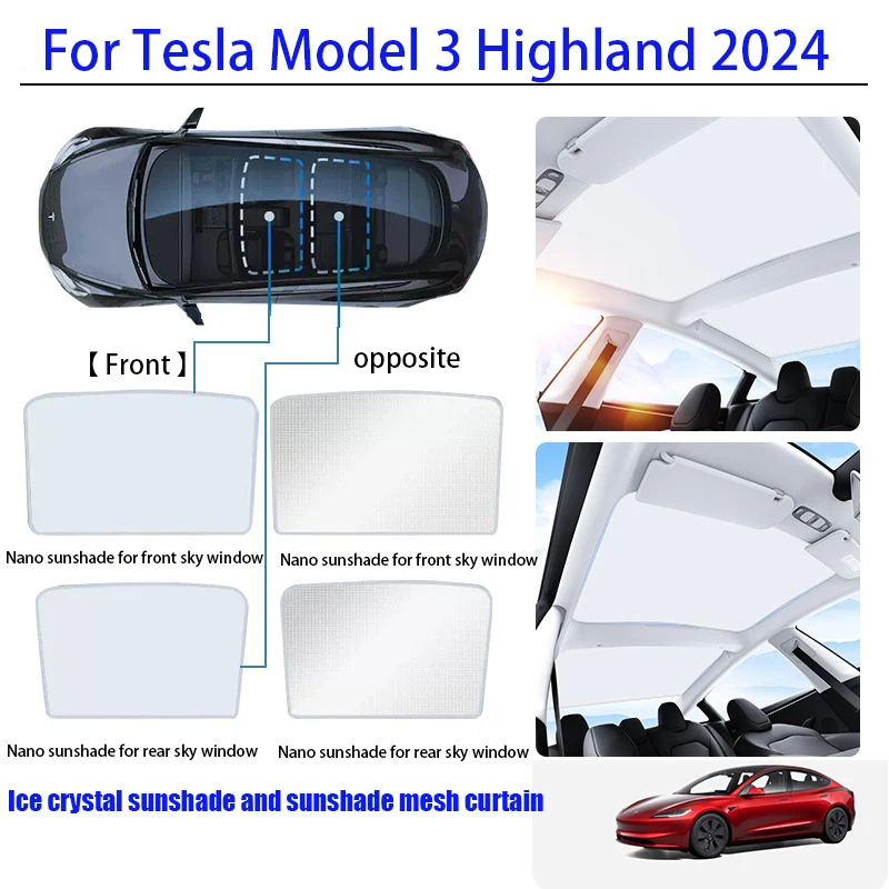 

Солнцезащитный козырек для Tesla Model 3 + Highland 2024, солнцезащитный козырек для крыши, солнцезащитный козырек, модель 3 2023, аксессуары для передней и задней крыши