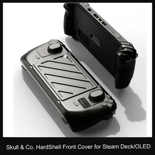 Skull & Co. HardShell Paquete de cubierta frontal GripCase Funda protectora portátil StandGrip para consola de juegos Steam Deck LCD/OLED
