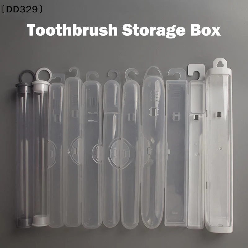 Dustproof Toothbrush Storage Box Outdoor Travel Transparent Plastic Toothbrush Holder Toothpaste Storage And Organizer〔DD329〕