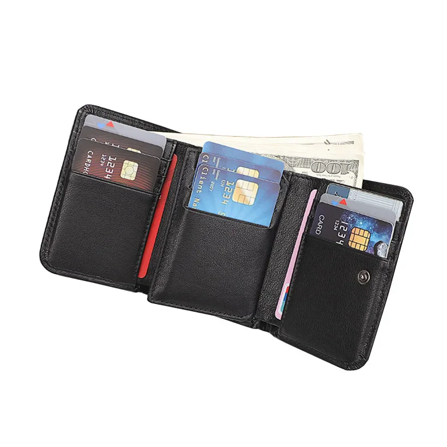 

Men's Wallets Coin Purse Credit Card Holder RFID 100% Genuine Leather Wallets for Men