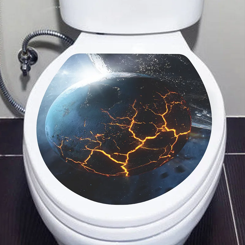 1pc Underwater World Toilet Stickers Removable Waterproof Ocean Theme Decals with Starry Sky and Seashell Designs Toilet Art