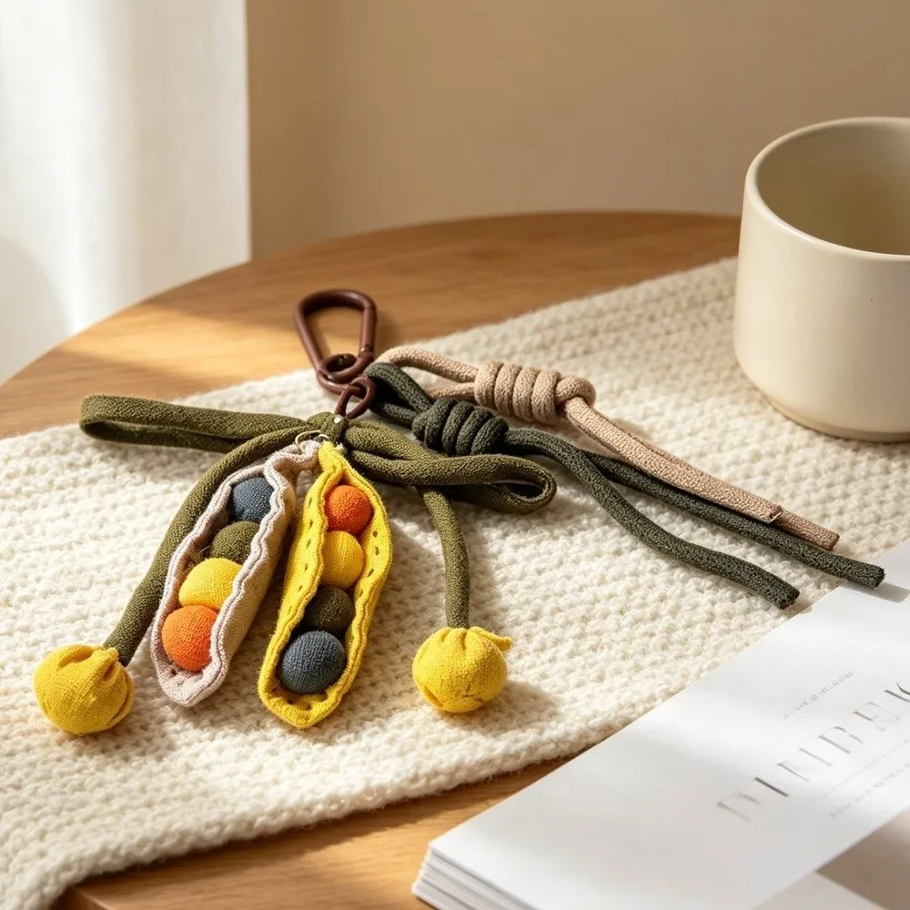 Nature Inspired Fabric Flower Keychain Carabiner Clip Luffa Pastoral Style Bag Charm Sunflower Plush Botanical Keyring Student