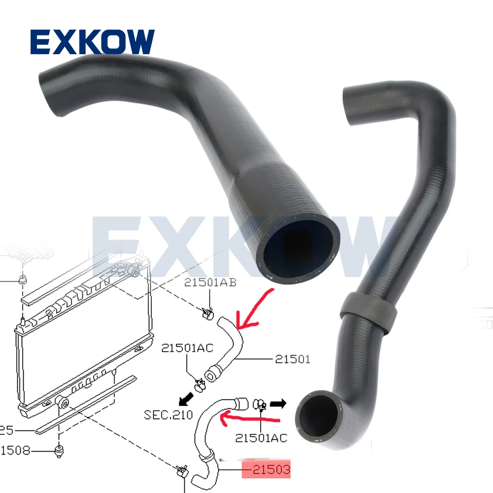 Manguera de radiador LWR/UPR para camión Nissan NISSAN King Cab D22 1998-2011 2001-2012 21501-2S602 21501-2S601 21503-2S601 21503-2S602