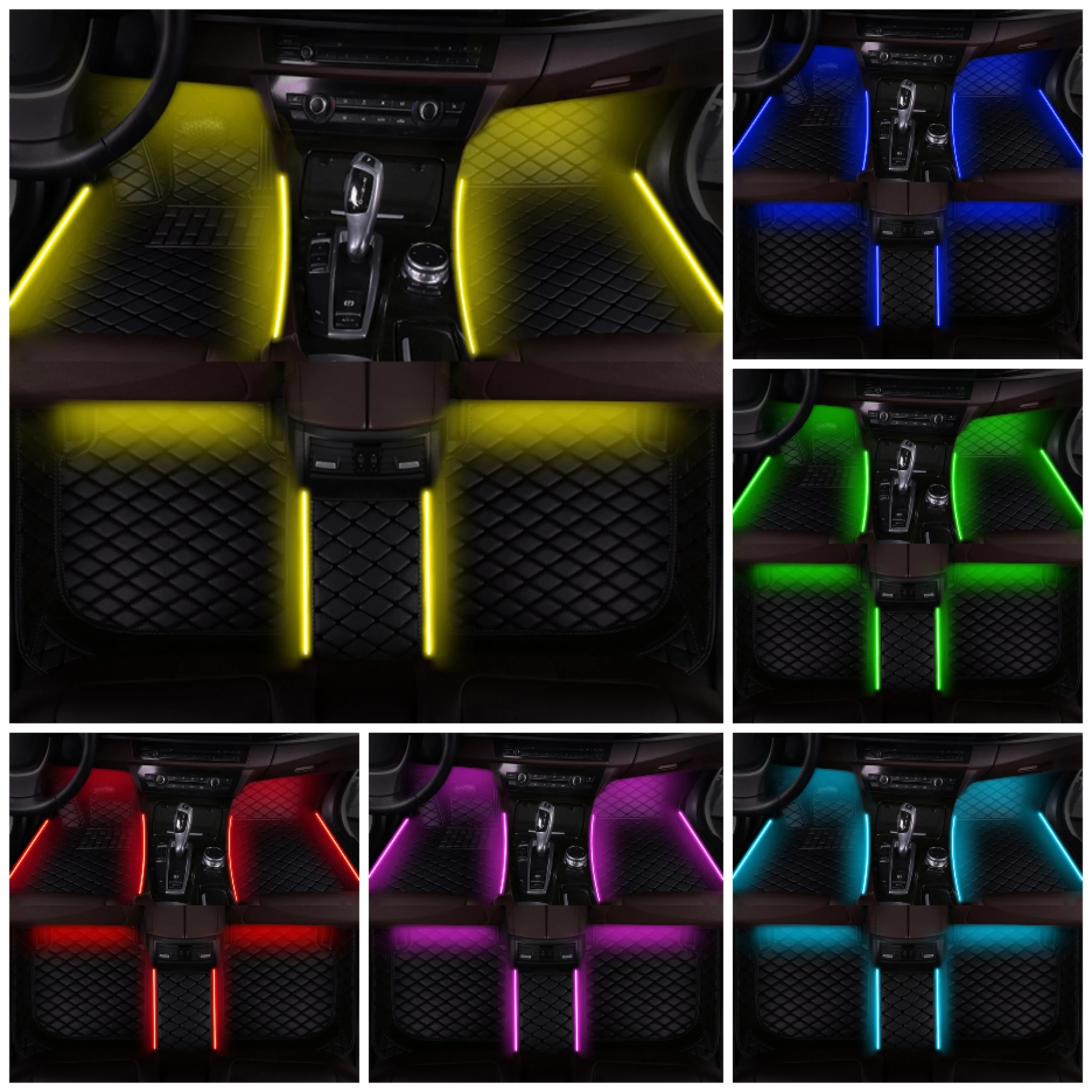 LED Car Floor Mats Full Set For Acura MDX 2007-2013 Car Accessories CarpetLuminous Lamp Car Mat