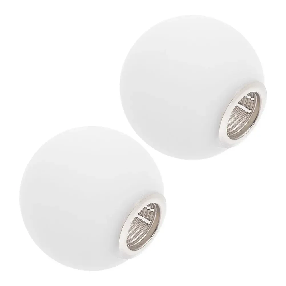 2Pcs White Glass Ball Lampshades Frosted Globe Replacement G9 Screw Thread Base for Modern Ceiling Light Table Lamp Shades
