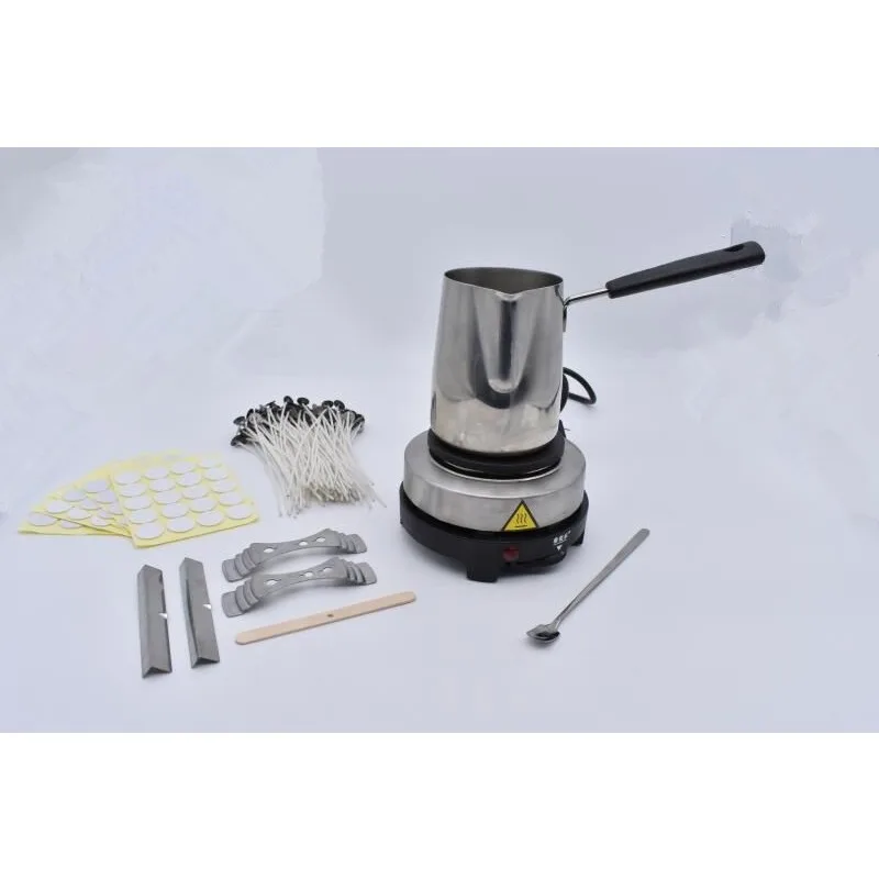 DIY candle making kit with electric fuse American heating stove melting wax machine pot candle wick centering fixer