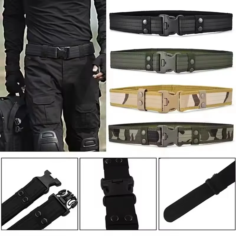 Men's Belt Outdoor Tactical Belt Oxford Cloth Belt Mountaineering Belt Nylon Wide Waist Belt Work Belt Neutral Belts