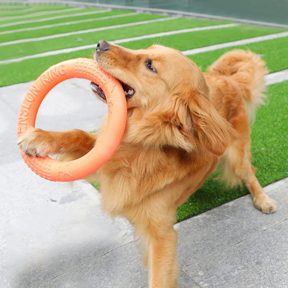 1pc Orange Dog Toys Pet Flying Disk Training Ring Puller EVA Interactive Training Ring Puller Resistant for Dogs