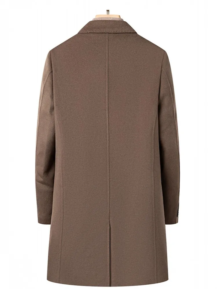 الشتاء أزياء الرجال انفصال أوزة أسفل بطانة سترة طويلة فضفاضة تناسب واحدة الصدر خندق معطف رفض طوق معطف دافئ #6