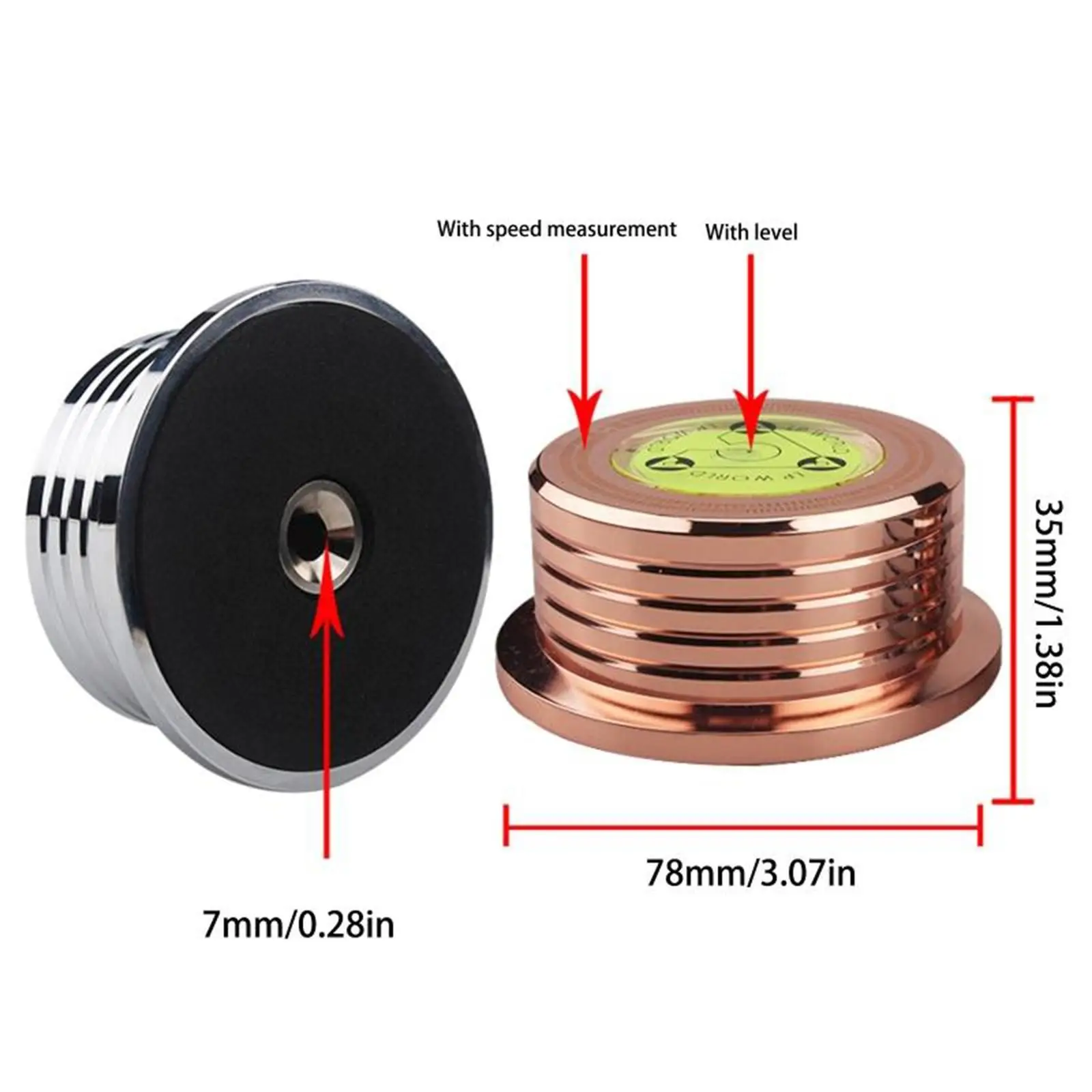 Aluminum Alloy Record Clamp Weight for LP Turntable Disc Stabilizer Reduce Vibration Improve Sound Quality