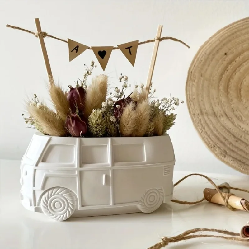 

DIY Bus Flower Pot Resin Silicone Mold, Car Storage Box Concrete Cement Gypsum Multi-purpose Silicone Mold