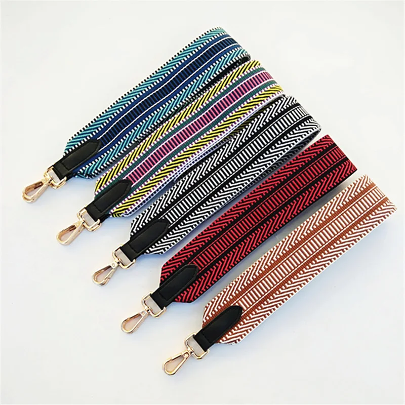 Replacement Strap Embroidery Accessories for Handbags New Ethnic Style Shoulder Strap Women\'s Bag Striped