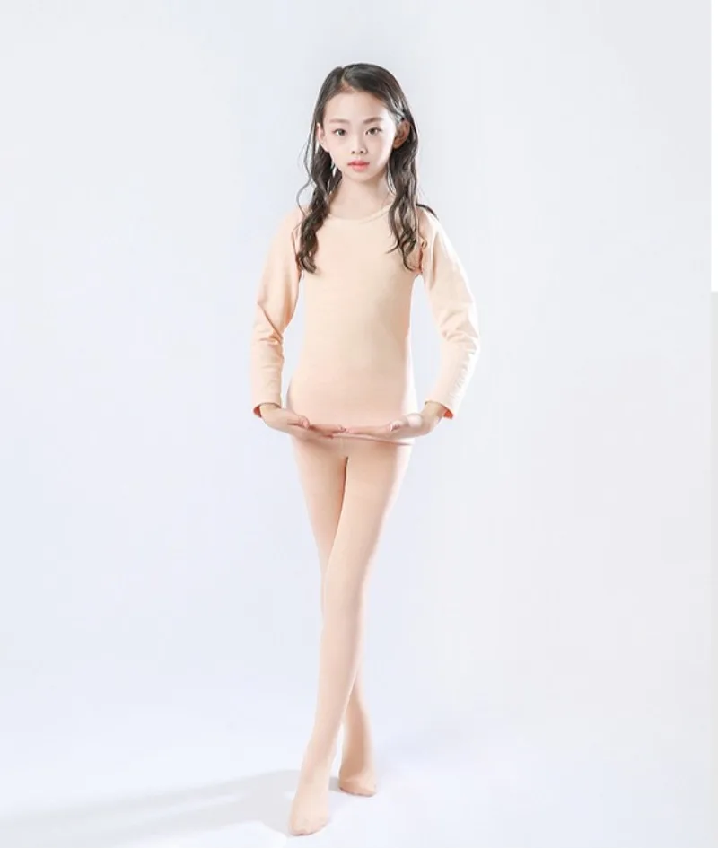 

Kids Ballet Dance Shirt White Tight Fitting Base Layer Top for Girls Performances