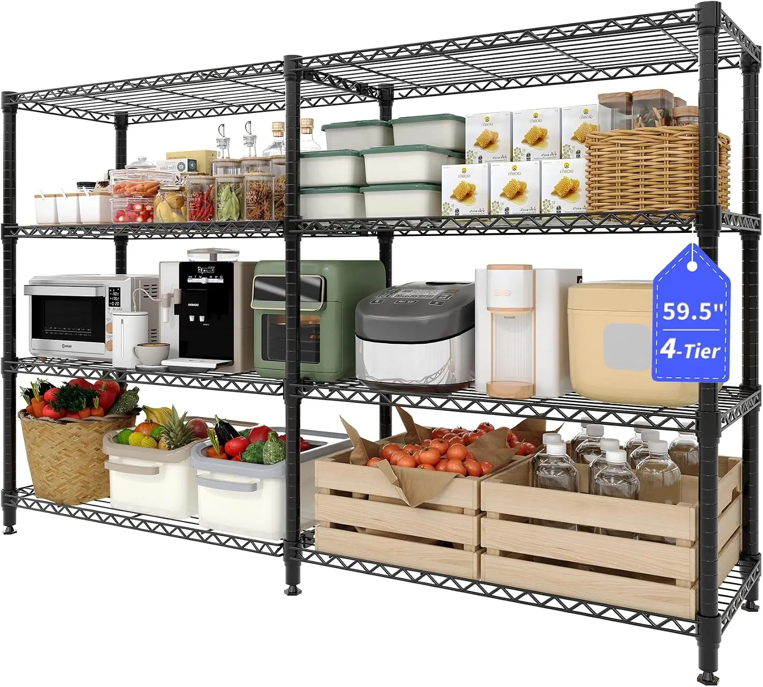 4-Tier Heavy Duty Metal Storage Shelving Unit, 70.8