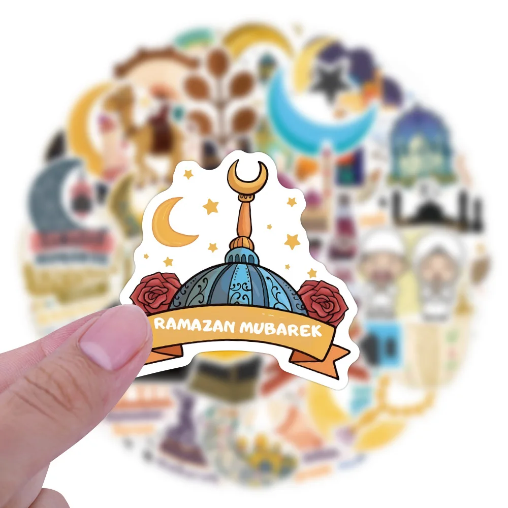 124PCS Ramadan Sticker Pack 2024 Decorative Stickers DIY Phone Case Skateboard water cup luggage Toys